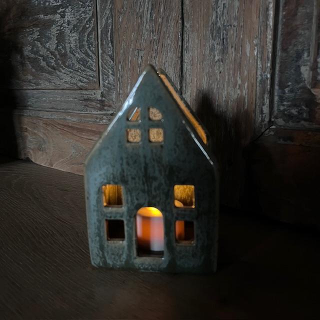 Theelicht huisje groen. afbeelding 1